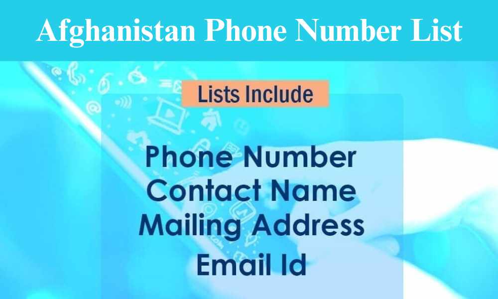 Base de datos de números móviles de Afganistán