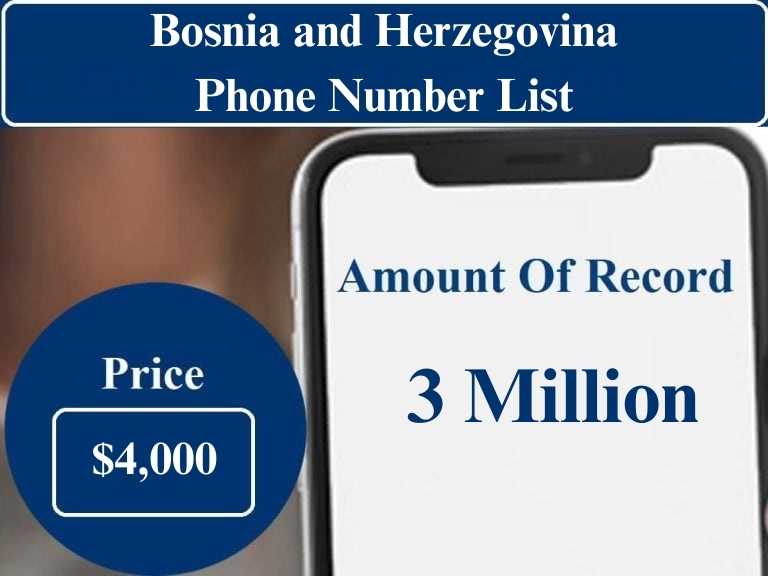 Liste des numéros de téléphone de Bosnie-Herzégovine