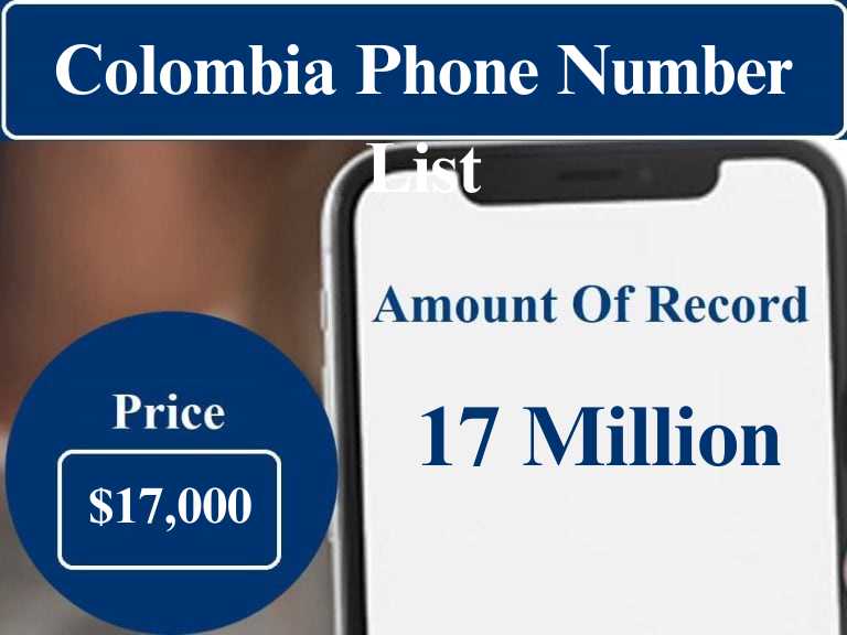 Colombia cell phone number list