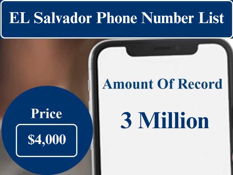 EL Salvador cell phone number list