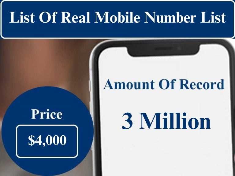 List of Real cell phone number list