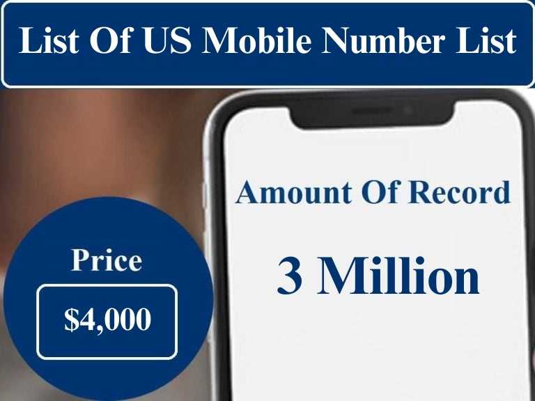 Lista da lista de números de telefone celular dos EUA