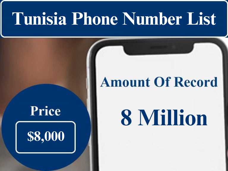 Lista de números de telefone da Tunísia