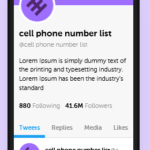elenco dei numeri di cellulare