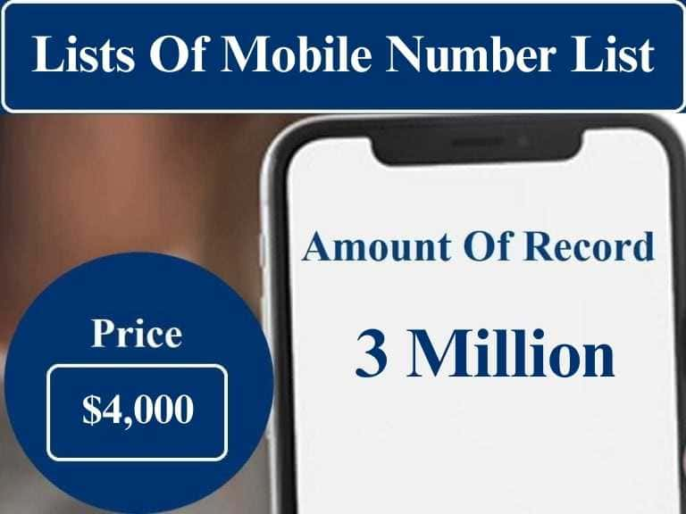 List of cell phone numbers